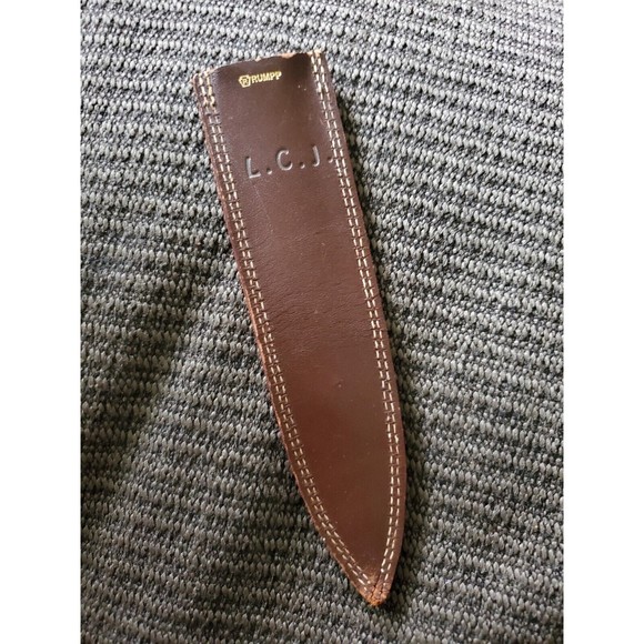 RUMPP Brown Leather Knife SHEATH RARE Vintage FLAWED NEEDS REPAIR 5" - Picture 2 of 8